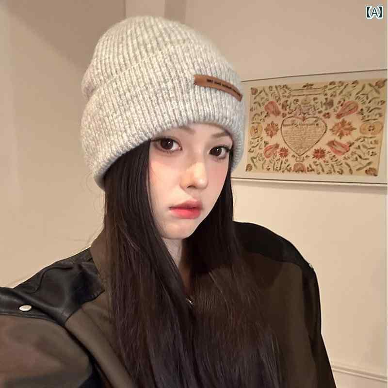 楽天おうち健康生活ニット帽子 レディース あったか 冬 ウール 厚手 アウトドア キャンプ 小顔効果 ゆったり ストレッチ性 カジュアル 防寒 シンプル ベージュ 黒 グレー