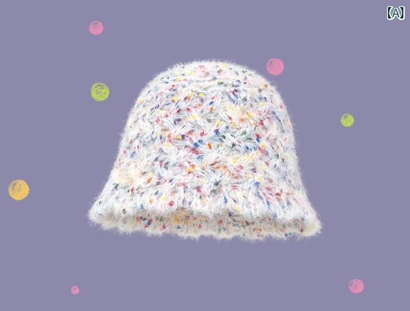 楽天おうち健康生活バケットハット ウール レディース あったか 冬 ニット帽 アウトドア キャンプ 春秋 かわいい 小顔効果 防寒 暖かい 白 ピンク 紫