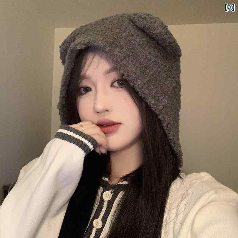 楽天おうち健康生活フードウォーマー レディース 秋冬 ロシア 帽子 耳あて あったか 厚手 防寒 もこもこ 紐 小顔効果 アウトドア サイクリング かわいい クマ グレー 黒 カーキ