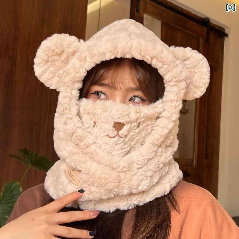 フードウォーマー レディース 冬 秋 帽子 バラクラバ 耳あて マスク マフラー 3in1 防寒 あったか 厚手..