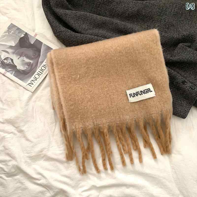 マフラー レディース ストール 厚手 ショール 暖かい 秋冬 防寒 ボリューム プレゼント 大判 韓国 ファッション フリンジ ベージュ ピンク グレー