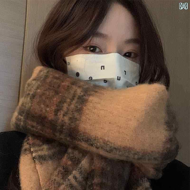 マフラー レディース ストール 厚手 ショール 暖かい 秋冬 防寒 ボリューム プレゼント 大判 レトロ チ..