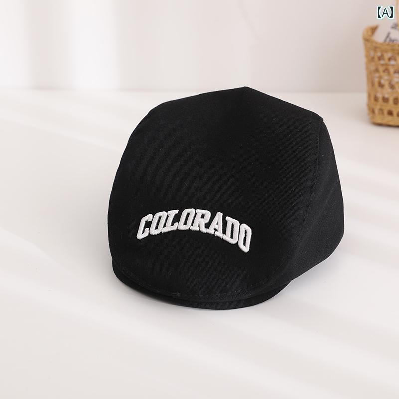 ベレー帽 キッズ 春 韓国 ファッション レトロ ハット 男の子 イベント 女の子 カジュアル コットン シンプル 調節可能 ナチュラル 黒 白 カーキ