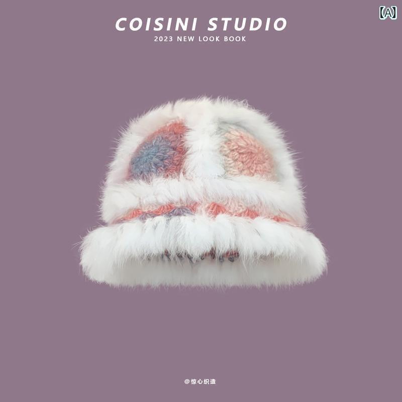 楽天おうち健康生活レディース 帽子 おしゃれ 秋冬 春 もこもこ ハット 防寒 あったか 小顔効果 柔らかい 耳 隠れる ウール ニット 旅行 アウトドア 白 ベージュ カーキ