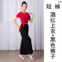ベリーダンス 衣装 セット レディース 大人 トレーニング クラシック ボディ ヨガ 服 エスニック 春夏 練習 大きめサイズ 上下 赤 青 黒 ワイドパンツ