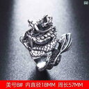 ドラゴン アクセサリー おしゃれ 龍 ウルフ ヘッド リング 指輪 ネックレス ロープ 2way チタン メンズ 小物 装飾品 干支 辰年 韓国 カジュアル レトロ(4)