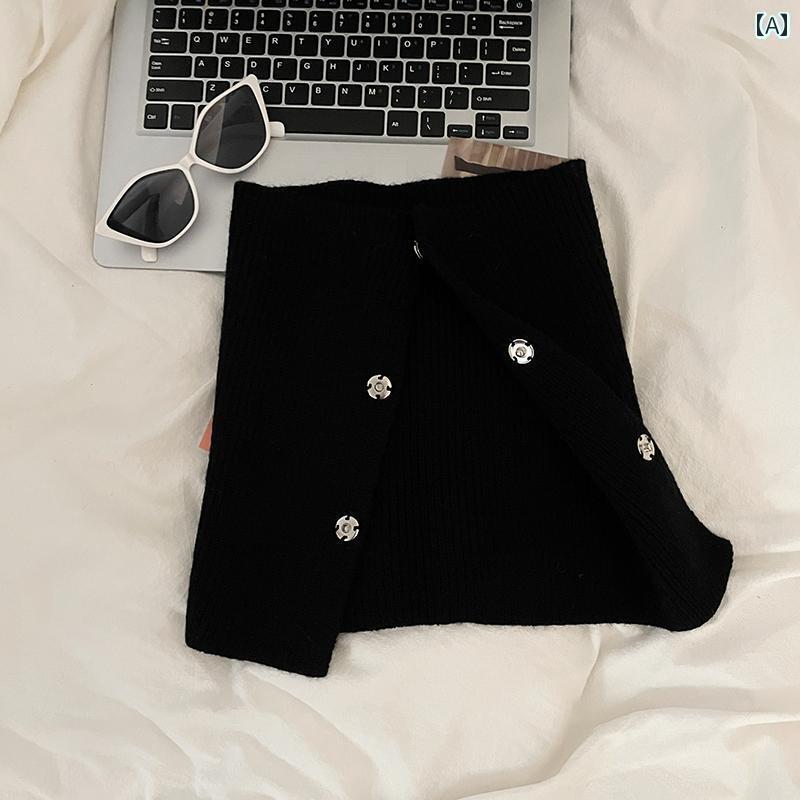 ネックウォーマー レディース 冬 韓国 ニット ソリッドカラー 暖かい 防寒 厚手 カジュアル 普段使い ..