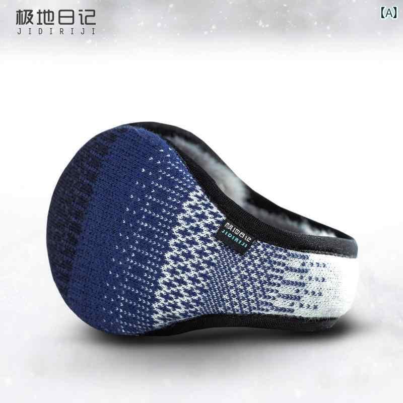 イヤーマフ 防寒 メンズ 柄 ニット 編み目 冬 あったか 暖かい 耳あて 折りたたみ 調節可能 レディース 子供 コンパクト 黒 青 屋外 スポーツ 通勤