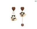 ピアス レディース アクセサリー 大人 誕生日 ホワイトデー 記念日 プレゼント かわいい イヤークリップ アシンメトリー 猫 コーヒーカップ
