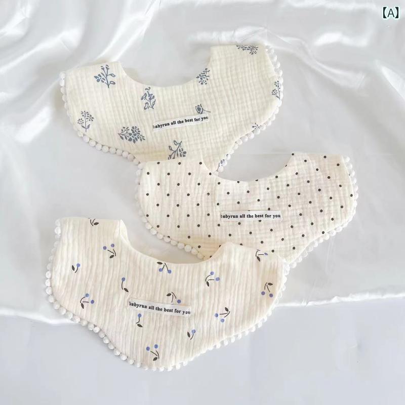 ベビー スタイ 男の子 女の子 赤ちゃん 新生児 綿 布 韓国 よれかけ ビブ 柔らかい 通気性 ギフト 出産祝い 保育園 かわいい 薄手 花柄 うさぎ くま 青 黄 紫