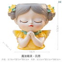 植木鉢 チック 多肉植物 ガーデニング オブジェ バルコニー インテリア かわいい 癒やし 人形 女の子 花冠 エルフ プレゼント