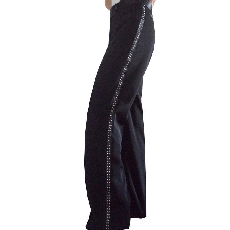 社交ダンス 衣装 メンズ サイド ストリップ パンツ ラテン モダン 練習着 発表会 パフォーマンス おし..