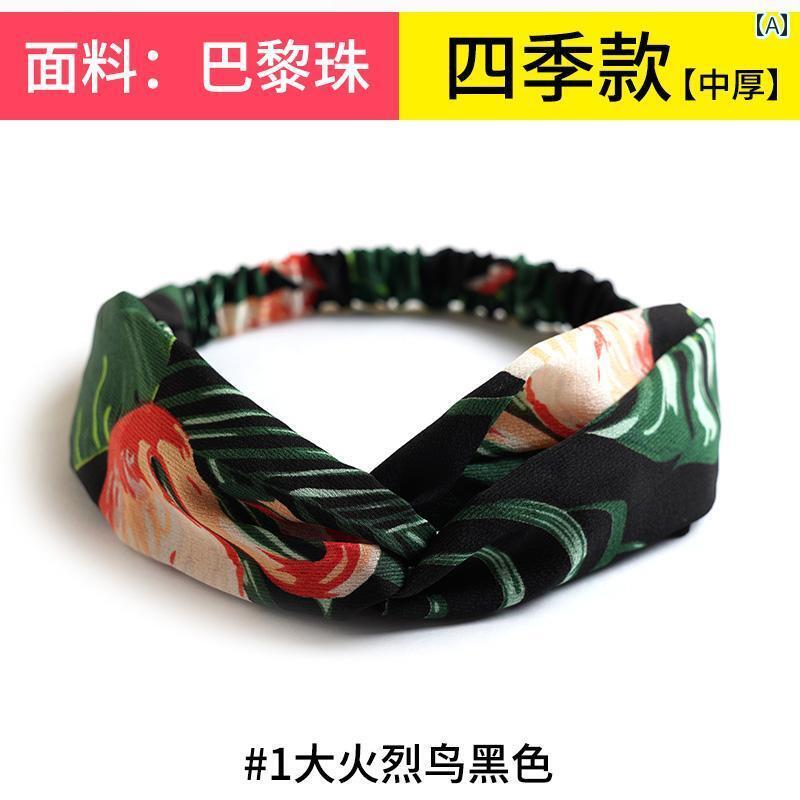 おしゃれ ヘアバンド レディース 大人 ターバン アクセサリー エスニック ワイド まめ髪 旅行 リゾート レトロ ツバメ 花 白 赤 黒