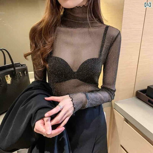 シアートップス レディース 秋冬 ハイネック 長袖 メッシュ 透け感 重ね着 レイヤード プルオーバー ラメ キラキラ キャミソール おしゃれ 無地 大きめサイズ 黒 白 青 シアートップス レディース 秋冬 ハイネック 長袖 メッシュ 透け感 重ね着 レイヤード プルオーバー ラメ キラキラ キャミソール おしゃれ 無地 大きめサイズ 黒 白 青