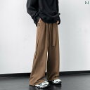ズボン メンズ パンツ ファッション おしゃれ 秋冬 厚手 ストレート ワイド カジュアル スウェット 大きめサイズ ブラック ブラウン