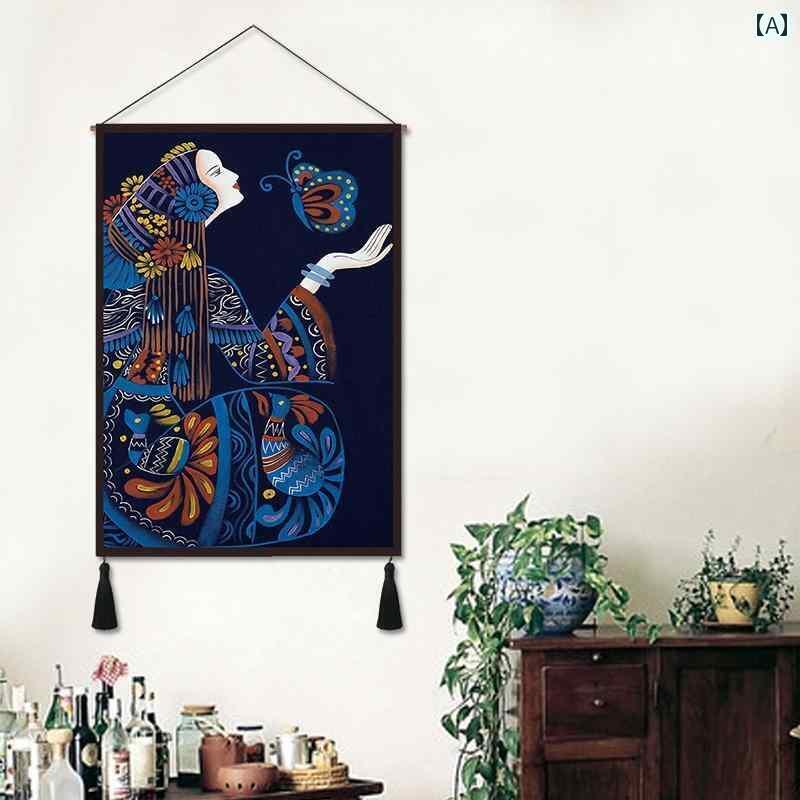 おしゃれ インテリア タペストリー 民族風 エスニック 女の子 背面 装飾 布 吊り下げ 壁掛け 玄関 リビ..