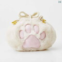 メイク 巾着 ポーチ ランジェリー 化粧品 収納 ポータブル 旅行 コンパクト 猫 肉球 紐 かわいい ギフト ふわふわ 白 茶グレー 韓国