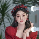 ヘアアクセサリー 結婚式 レディース ブライダル 花嫁 ウェディング ヘッドドレス お呼ばれ パーティー 撮影 おしゃれ レトロ 韓国 ベール 花飾り