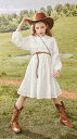 子供服 ワンピース 女の子 綿 ドレス 春秋 レース プリンセス ブリティッシュ おしゃれ 普段使い シンプル 長袖 Aライン コットン 白(4)