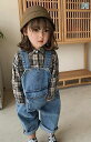 オーバーオール キッズ サロペット 子供 デニム 春夏 秋 女の子 羽 ポケット ボタン 柔らかい 通気性 長ズボン カジュアル かわいい 青