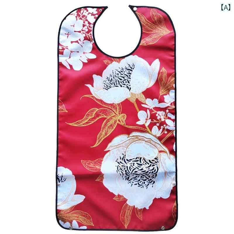 介護エン 食事 大人 シニア メンズ レディース兼 通気性 防水 耐油 施設 老人ホーム 入院 食べこぼし キャッチ 大きめ おしゃれ 花柄 チェック 星 青 ...