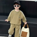 スウェット 上下 キッズ ベビー 春秋 男の子 トップス パンツ セットアップ 長袖 プルオーバー ラウンドネック ドロップショルダー ポケット ソフト 通気 ...