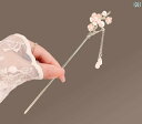 かんざし 洋服 おしゃれ 髪飾り ヘア アクセサリー 華やか ファッション 小物 レトロ レトロ ピン 桃 花 タッセル 揺れる かわいい