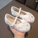 子供 靴 女の子 キッズ 夏 漢服 レトロ 伝統 民族風 メッシュ 通気性 布 刺繍 ストラップシューズ 結婚式 発表会 プリンセス かわいい ピンク 白 赤 うさぎ 花柄
