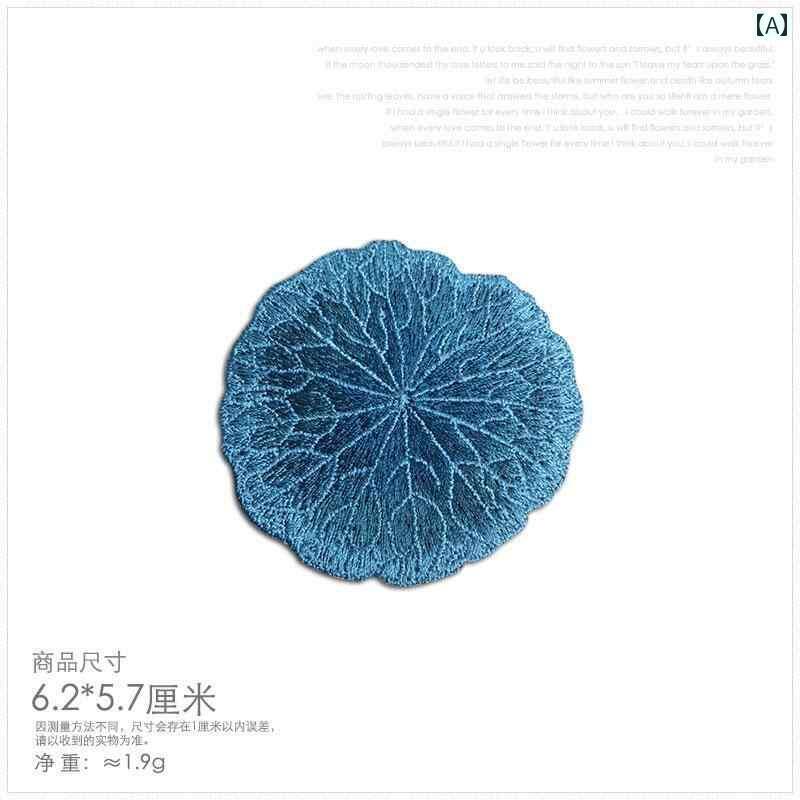 ワッペン 大人 大きめ 約10cm 手縫い 刺繍 ソフト 装飾 リメイク 補修 チャイナ風 衣装 バッグ おしゃれ シック 蓮の葉