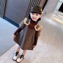 ジャンパースカート 女の子 ワンピース 春秋 韓国 チェック かわいい Aライン シンプル カジュアル セット ジャンスカ フリル 普段使い