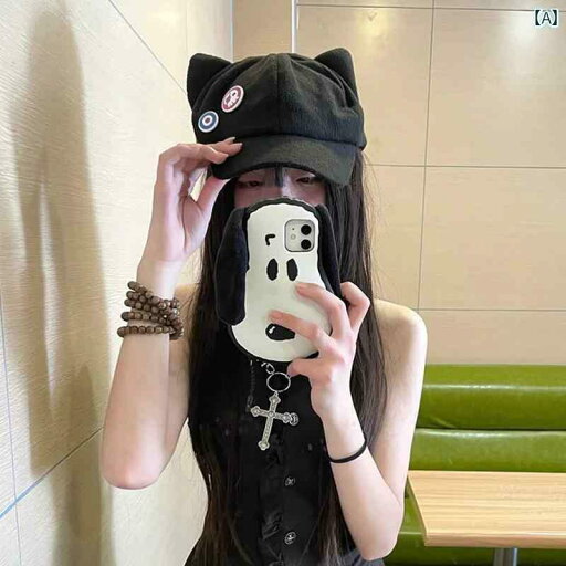 猫耳 帽子 ひさし レディース かわいい コスプレ キャップ 小顔効果 調節可能 オールシーズン つば広 カジュアル 旅行 ワッペン 黒 猫耳 帽子 ひさし レディース かわいい コスプレ キャップ 小顔効果 調節可能 オールシーズン つば広 カジュアル 旅行 ワッペン 黒