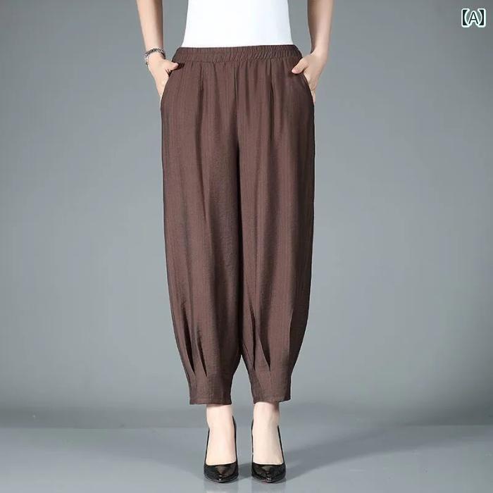 パンツ ズボン ウエストゴム ゆったり レディース シニア 婦人 股上深め 大きめサイズ 楽ちん 太