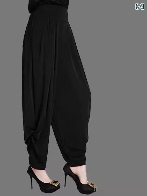 パンツ ズボン ウエストゴム ゆったり レディース シニア 婦人 股上深め 大きめサイズ 楽ちん 太もも ふくらぎ シニア 春秋 タック サルエル ボトムス リラックス 体型カバー 着痩せ 快適 カジュアル シンプル ブラック レッド