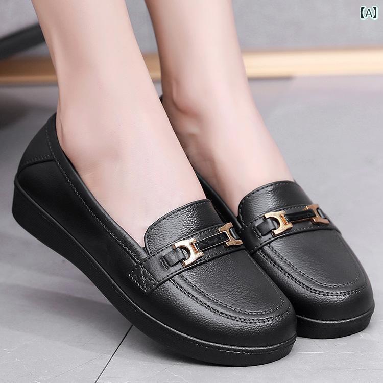 レインシューズ レディース 通勤 大人 歩きやい ローファー 防水 靴 滑りにくい 厚 浅口 柔らかい ローカット 快適 PVC 黒 白 赤 梅雨 ナース