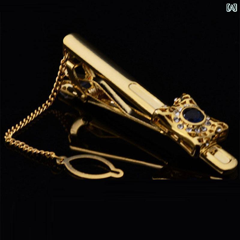 ネクタイピン おしゃれ メンズ プレゼント メンズ 合金 フォーマル ビジネス 結婚式 スーツ アクセサリー シンプル クリップ クラウン ダブルバー カ ゴールド シルバー