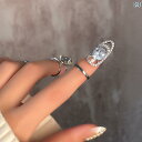 ネイルリング 爪の指輪 韓国 指先 関節 華奢 ファランジリング アクセサリー ラインストーン ビジュー フィンガー チップ キラキラ 個性 エレガント 白 紫 青
