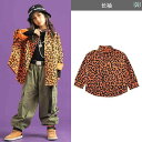 ダンス衣装 セットアップ 子供 キッズ 女の子 長袖 長ズボン パンツ ヒップホップ パフォーマンス ストリート 派手 かわいい 韓国 ヒョウ柄