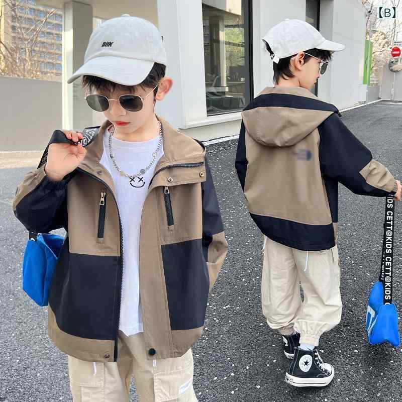 ウインドブレーカー キッズ 男の子 子供服 ジュニア 春秋 上着 アウター ジャンパ...