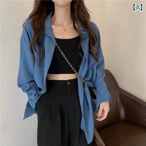 シャツ 羽織 薄手 レディース 夏 レトロ トップス ゆったり 日焼け防止 前開き カーディガン 着回し シンプル カジュアル スタイリッシュ 無地 青 白 紫 シャツ 羽織 薄手 レディース 夏 レトロ トップス ゆったり 日焼け防止 前開き カーディガン 着回し シンプル カジュアル スタイリッシュ 無地 青 白 紫