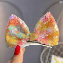 ヘアアクセサリー リボン 子供 キッズ 女の子 髪飾り プレゼント スパンコール キラキラ キラキラ グラデーション ピン クリップ かわいい ピンク 青
