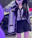 アンサンブル ニット セット 春 Vネック インナー レディース セット おしゃれ ボタン ロング ショートパンツ 大きめサイズ カラーブロック 黒