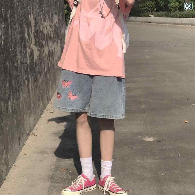 ウエストタイプ: ハイウエスト適季節：夏パンツ丈：五分丈パンツスタイル: ワイドレッグパンツ