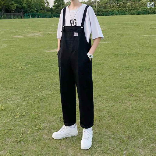 オーバーオール 秋冬 サロペット パンツ つぎ メンズ カジュアル 大きめサイズ レトロ ストレート ブラック ホワイト オーバーオール 秋冬 サロペット パンツ つぎ メンズ カジュアル 大きめサイズ レトロ ストレート ブラック ホワイト