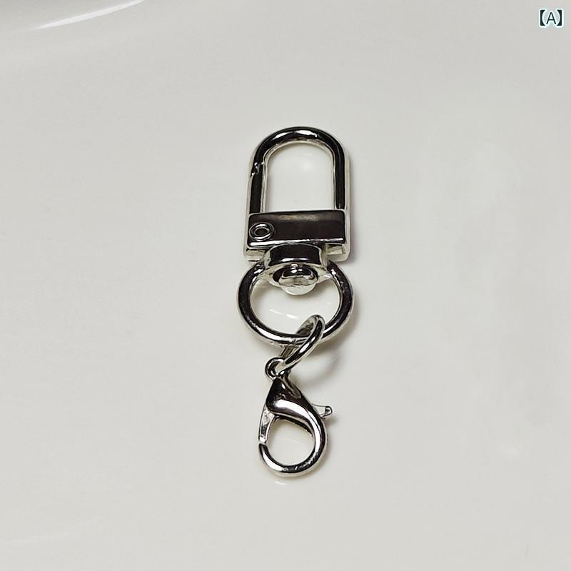 バッグ 手カン ロブスターフック クラスプ バックル キーホルダー ペンダント ストラップ 留め金具 回転 取り外し可能 ネジ パーツ アクセサリー DIY 手芸 シルバー ピンク 黒 U型