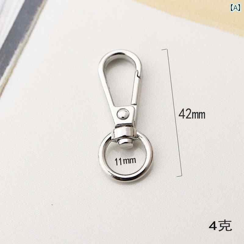 バッグ 手カン 金属 ロブスターフック クラスプ バックル キーホルダー ペンダント ストラップ 留め金具 回転 パーツ アクセサリー DIY 手芸 シルバー ゴールド ラウンド型