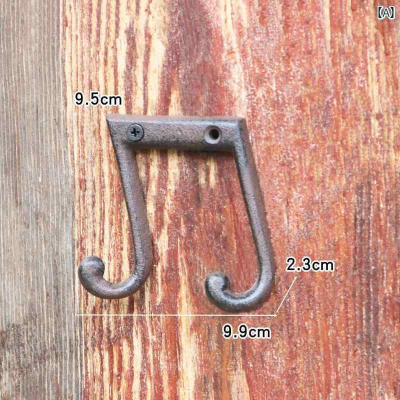 ガーデニング 壁掛け フック おしゃれ 雑貨 鋳鉄 2連 屋外 玄関 塀 収納 コート オーナメント シンプル アンティーク調 音符 錆