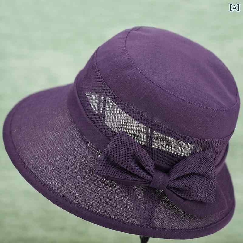 シニア 帽子 夏 レディース 春秋 日焼け防止 薄手 通気性 大きめつば 綿 ポリエステル 調整 ショッピン..