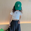 へそ出し トップス キッズ 女の子 半袖 Tシャツ パンツ セットアップ 夏 ショート丈 9分 ラウンドネック クロップド バルーン ダンス ヒップホップ スト...