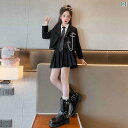 女の子 キッズ プリーツスカート 韓国 子供服 制服風 春秋 カレッジ JK 柔らかい 肌に優しい 快適 ダンス衣装 無地 おしゃれ グレー 黒