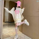 女の子 キッズ プリーツスカート 韓国 子供服 春夏 カジュアル ミニ丈 小学生 上下セット おかけ ショッピング リボン トレーナー かわいい 白